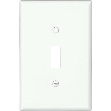 EATON WIRING DEVICES Switch Wallplate, 487 in L, 313 in W, 1 Gang, Polycarbonate, White, Smooth PJ1W-10-L